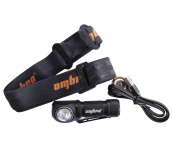 Фонарь светодиодный аккумуляторный, налобный, со световым пучком 350 Лм, Ombra A90066 (59110)