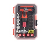 Отвертка реверсивная с головками и битами (26 предметов) AVS ORS26 (A85332S)