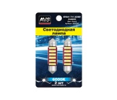 SV041 T11/белый/ (SV8,5) CANBUS 6 SMD 7020 36мм 12V, блистер 2 шт, AVS A85670S
