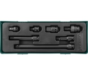 Набор аксессуаров для ударных головок 1/2 DR, 7 предметов (ложемент) Jonnesway S03A401SP