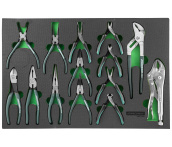 Набор шарнирно-губцевого инструмента, 14 предметов в EVA ложементе 560x400 мм, Jonnesway P82714SV