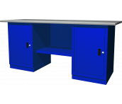 Верстак с двумя тумбами и дверцами, 1900х686х845 мм, Ombra OWB2-11