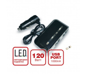 Разветвитель прикуривателя 12/24V (на 2 выхода +USB) AVS CS212U