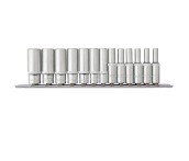 Набор головок торцевых глубоких 1/4"DR, 4-14 мм, 13 предметов, Thorvik S11S2113SM (54357) на держателе