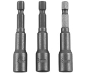 Набор насадок торцевых 8 мм с магнитной вставкой для механизированного инструмента HDR 1/4", 3 предмета, Thorvik SH11SM118S3 (54373)