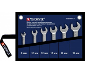Набор ключей комбинированных трещоточных коротких, 8-17 мм, 6 шт, Thorvik CSRWS6TB (53472)
