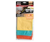 Набор из 3-х салфеток для стекол, полировки и от пыли AVS MF-6118