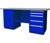 Верстак с двумя тумбами с дверцей и 5 ящиками, 1900х686х845 мм, Ombra OWB2-15