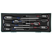 Набор отверток шлиц и крест SL 6,5x38-6,5x150 PH 1-3, 8 шт (ложемент), Jonnesway D04PP08ST (D04PP08SP)
