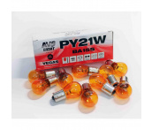 Лампочка AVS Vegas 12V. PY21W (BAU15S) /orange/ смещенный штифт BOX-10 шт.