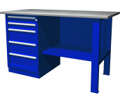 Верстак с одной тумбой и 5 ящиками, 1390х686х845 мм, Ombra OWB1-50