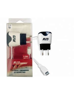 Сетевое зарядное устройство с micro USB, AVS TMC-111 (1,2А) фото 1