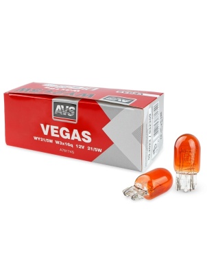Лампа AVS Vegas 12V. WY21/5W (orange) (W3x16q) BOX 10шт. A78174S фото 1