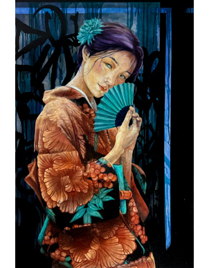 Картина «Девушка с веером» (120х80 см, холст, масло) фото 1