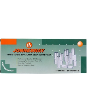 Набор головок 1/2 DR, 10-24 мм, 11 предметов, Jonnesway S04HD411S фото 5