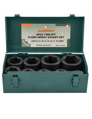 Набор головок ударных 1 DR, 24-50 мм, 9 шт., Jonnesway S03A8109S фото 1