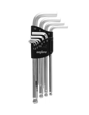 Набор шестигранников с шаром H1,5-H10 мм (10 шт) Ombra 952310 фото 1