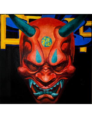 Картина «Звериный оскал» (40х40 см, холст, масло) фото 1