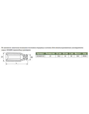 Головка торцевая ударная глубокая 3/4 DR, 22 мм, Jonnesway S03AD6122 фото 2