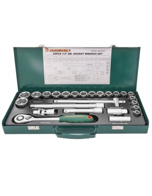 Набор головок 1/2 DR, 10-32 мм, 25 предметов, Jonnesway S04H4125S фото 2