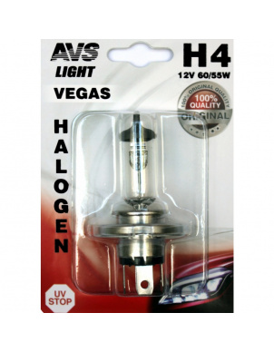 Лампа галогеновая AVS Vegas в блистере H4.12V.60/55W (1 шт.) фото 1