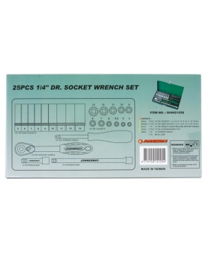 Набор головок 1/4 DR, 4-13 мм, 24 предмета, Jonnesway S04H2125S фото 4
