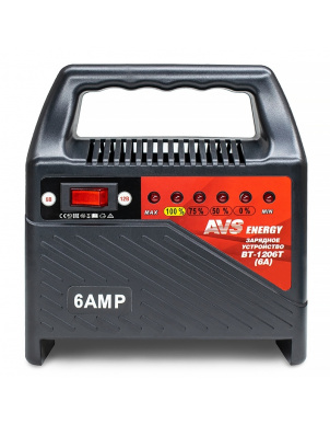 Зарядное устройство для авто и мото аккумуляторов AVS BT-1206T (6A) 6V/12V фото 3