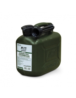 Канистра 5 литров для топлива, пластик, тёмно-зелёная, AVS TPK-Z 05 фото 1