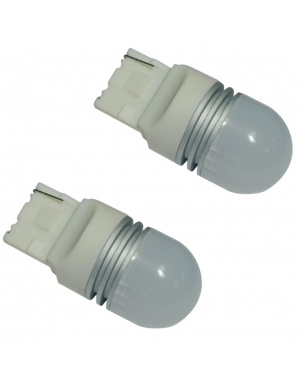 Светодиодная лампочка T087A T20/белый/(W3x16D) 6SMD 3030, 1 contact (7440),10-30V (2 шт.) фото 1