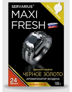 Ароматизатор воздуха (под сиденье, гель 100 гр.) MAXI FRESH MF-111 "ЧЕРНОЕ ЗОЛОТО" (с пробником) фото 1