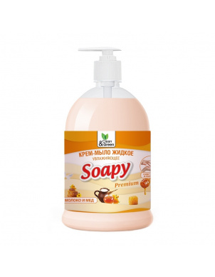 Крем-мыло жидкое "Soapy" молоко и мёд, увлажняющее с дозатором 1000 мл, Clean&Green CG8113 фото 1