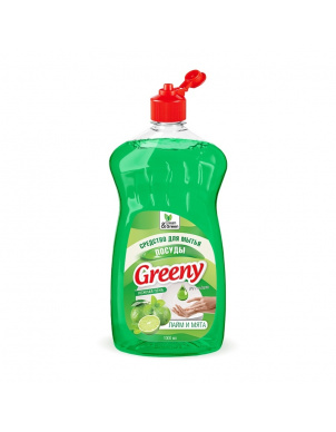 Средство для мытья посуды Clean&Green CG8132 "Greeny" Premium (1000 мл) лайм и мята фото 1