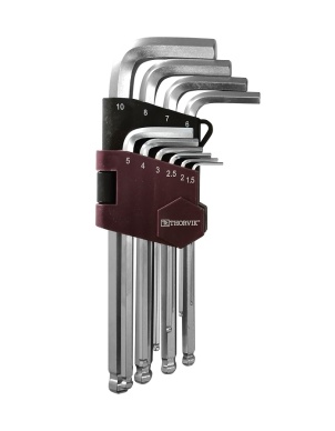 Набор ключей торцевых шестигранных с шаром, H1.5-H10, 10 предметов, Thorvik HKB10S (53076) фото 1