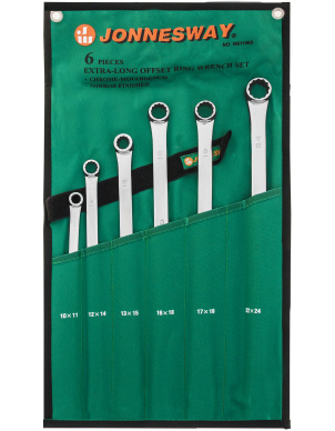 Набор накидных ключей удлиненных CrMo, 10-24 мм, 6 шт, Jonnesway W61106S фото 2