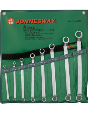 Набор накидных ключей изогнутых 75 гр, 6-22 мм, 8 шт, Jonnesway W23108S фото 1