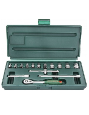 Набор головок 1/4 DR, 4-14 мм, 15 предметов, Jonnesway S04H2715S фото 1