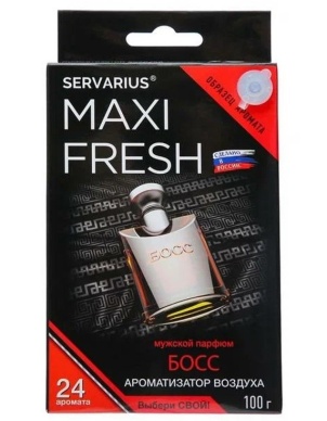 Ароматизатор воздуха (под сиденье, гель 100 гр.) MAXI FRESH MF-105 "БОСС" (с пробником) фото 1