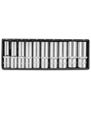 Набор головок 1/2 DR, 10-24 мм, 11 предметов, Jonnesway S04HD411S фото 2