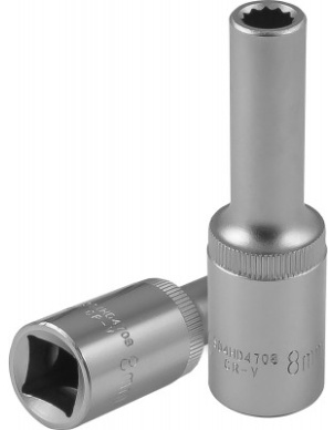 Головка торцевая глубокая 12-гранная, 1/2 DR, 8 мм, Jonnesway S04HD4708 фото 1