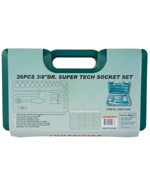 Набор головок Super Tech 3/8 DR, 26 предметов, Jonnesway S68H3126S фото 5