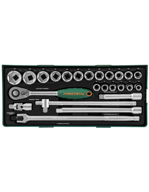 Набор торцевых головок 1/2 DR, 10-32 мм, 24 предмета (ложемент) Jonnesway S04H4524ST (S04H4524SP) фото 1