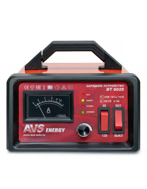 Зарядное устройство для авто и мото аккумуляторов AVS BT-6025 (10A) 6V/12V фото 2