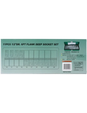 Набор головок 1/2 DR, 10-24 мм, 11 предметов, Jonnesway S04HD411S фото 3