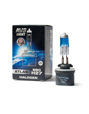 Лампа галогенная AVS ATLAS BOX /5000К/ H27/880 12V.27W (1 шт.) фото 1