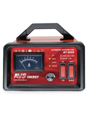 Зарядное устройство для авто и мото аккумуляторов AVS BT-6023 (5A) 6V/12V фото 1