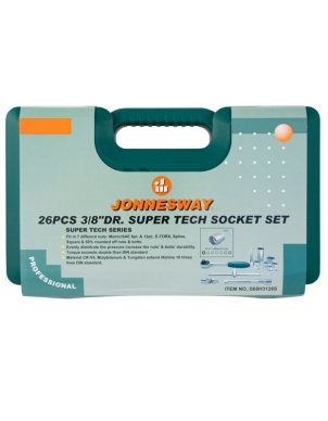 Набор головок Super Tech 3/8 DR, 26 предметов, Jonnesway S68H3126S фото 3