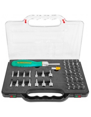 Отверточная рукоятка трещоточная с набором бит и насадок 52 шт, Jonnesway DR0152S фото 1