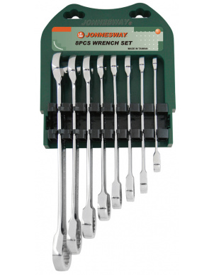 Набор ключей комбинированных трещоточных 10-19 мм, 8 шт, Jonnesway W45108S фото 1