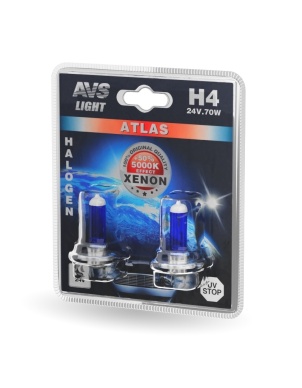Галогенные лампы AVS ATLAS /5000К/ H4.24V.75/70W. блистер 2шт. A78576S фото 1