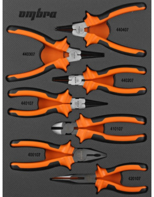 Набор шарнирно-губцевого инструмента в EVA ложементе 280х375 мм, 7 предметов, Ombra OMT7STE (56138) фото 1